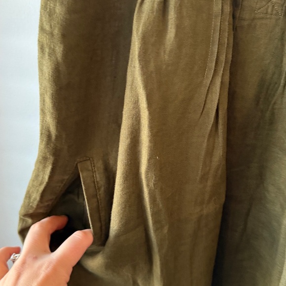 Quince 100% European Linen Sleeveless Swing Dress in Martini Olive NWT - Picture 8 of 10